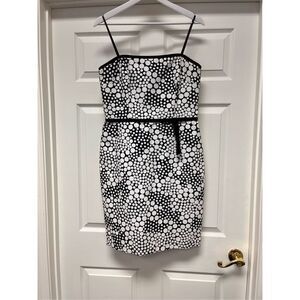 Laundry by Shelli Segal Strapless Black & White Polka Dots Dress sz 10 EUC